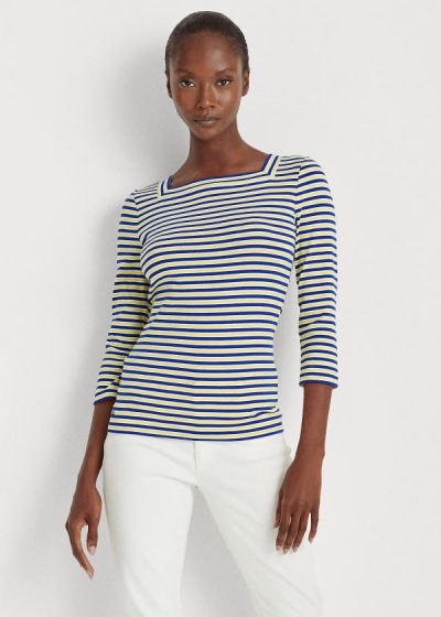 Top Ralph Lauren Striped Algodão-Blend Mulher 54703-UEQS